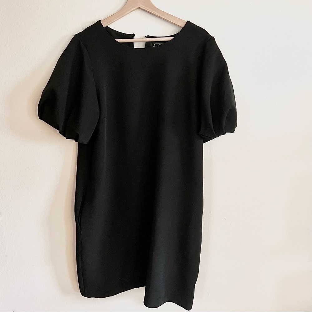 Sam Edelman Women Black Dress Puffy Sleeves Knee Length Size 14